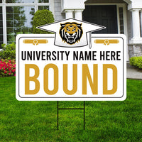 Personalized College Bound Yard Sign, College Logo Sign, Custom Graduate College University Bound Yard Sign with Metal H-Stake