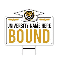 Personalized College Bound Yard Sign, College Logo Sign, Custom Graduate College University Bound Yard Sign with Metal H-Stake