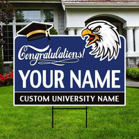 Personalized College Graduation Yard Sign 2025, College Logo Sign, Custom Graduate School College University Yard Sign with Metal H-Stake