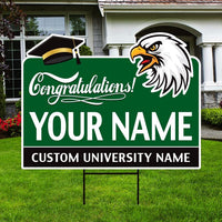 Personalized College Graduation Yard Sign 2025, College Logo Sign, Custom Graduate School College University Yard Sign with Metal H-Stake