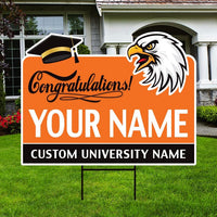 Personalized College Graduation Yard Sign 2025, College Logo Sign, Custom Graduate School College University Yard Sign with Metal H-Stake