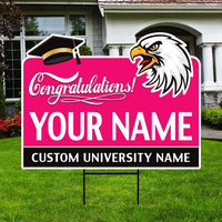 Personalized College Graduation Yard Sign 2025, College Logo Sign, Custom Graduate School College University Yard Sign with Metal H-Stake