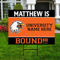 Personalized College Bound Future Yard Sign, College Logo Sign, Custom Graduate College University Bound Future Yard Sign with Metal H-Stake