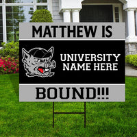 Personalized College Bound Future Yard Sign, College Logo Sign, Custom Graduate College University Bound Future Yard Sign with Metal H-Stake