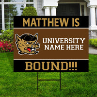 Personalized College Bound Future Yard Sign, College Logo Sign, Custom Graduate College University Bound Future Yard Sign with Metal H-Stake
