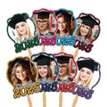 Custom Face Fans With Wooden Handle, Graduation Head, Grad Face Fans, Class of 2025 Head Fans, Graduation Faces on a Stick