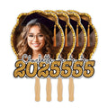 Custom Face Fans With Wooden Handle, Graduation Head, Grad Face Fans, Class of 2025 Head Fans, Graduation Faces on a Stick