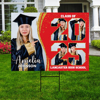 Personalized Graduation Yard Sign 2025 with Photo, 2025 Senior Grad Sign, Class of 2025, Custom Graduation 2025 Yard Sign with Metal H-Stake