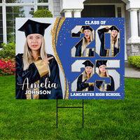 Personalized Graduation Yard Sign 2025 with Photo, 2025 Senior Grad Sign, Class of 2025, Custom Graduation 2025 Yard Sign with Metal H-Stake