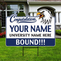 Personalized College Bound Future Yard Sign, College Logo Sign, Custom Graduate College University Bound Future Yard Sign with Metal H-Stake