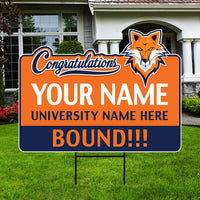 Personalized College Bound Future Yard Sign, College Logo Sign, Custom Graduate College University Bound Future Yard Sign with Metal H-Stake