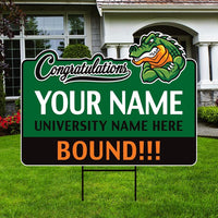 Personalized College Bound Future Yard Sign, College Logo Sign, Custom Graduate College University Bound Future Yard Sign with Metal H-Stake