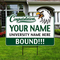 Personalized College Bound Future Yard Sign, College Logo Sign, Custom Graduate College University Bound Future Yard Sign with Metal H-Stake