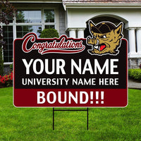 Personalized College Bound Future Yard Sign, College Logo Sign, Custom Graduate College University Bound Future Yard Sign with Metal H-Stake