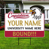 Personalized College Bound Future Yard Sign, College Logo Sign, Custom Graduate College University Bound Future Yard Sign with Metal H-Stake