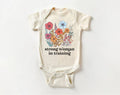 Strong Woman in Training Baby Bodysuit, Baby Shirt, Toddler Sweatshirt - Wildflower Floral Outfit, Women Empowerment Feminist Baby Gift