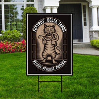 Subtle FDT, Defend Democracy Yard Sign - Resist Hate Lawn Sign, Anti-Trump Sign, Resist Racism, Resist Fascism Yard Sign with Metal H-Stake