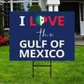 I Love the Gulf of Mexico, Subtle FDT Yard Sign - Resist Hate Lawn Sign, Anti-Trump, Resist Racism, Resist Fascism Sign with Metal H-Stake