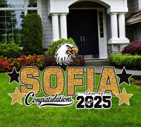 Personalized Graduation Yard Sign Letters 18", Custom Graduation Yard Cutouts Congratulations Grad 2025 Yard Décor With Metal Stakes