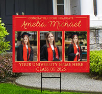 Personalized Graduation Yard Sign 2025 with Photo - Grad Sign, Class of 2025, Custom Graduation 2025 Yard Sign with Metal H-Stake