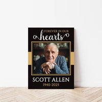 Personalized Forever in Our Hearts Funeral Sign, Memorial Yard Sign Foamcore, PVC, Acrylic, Polystyrene, Celebration of Life Decor