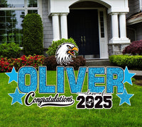 Personalized Graduation Yard Sign Letters 18", Custom Graduation Yard Cutouts Congratulations Grad 2025 Yard Décor With Metal Stakes
