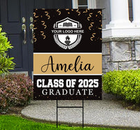 Personalized Graduation Senior Yard Sign 2025, Senior Grad Sign, Class of 2025, Custom Graduation 2025 Yard Sign with Metal H-Stake