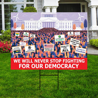 Are We Great Yet Cause I Just Feel Embarrassed Yard Sign - Resist Hate, Anti-Trump, Resist Racism, Resist Fascism Sign with Metal H-Stake