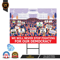 Are We Great Yet Cause I Just Feel Embarrassed Yard Sign - Resist Hate, Anti-Trump, Resist Racism, Resist Fascism Sign with Metal H-Stake