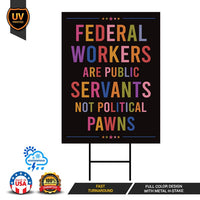 Support Federal Workers Yard Sign - Resist Hate Lawn Sign, Anti-Trump Sign, Resist Racism, Resist Fascism Yard Sign with Metal H-Stake