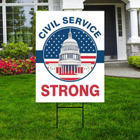 Civil Service Strong Yard Sign - Resist Hate Lawn Sign, Anti-Trump Sign, Resist Racism, Resist Fascism Yard Sign with Metal H-Stake