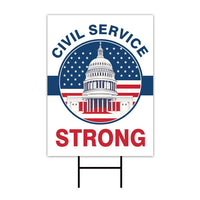Civil Service Strong Yard Sign - Resist Hate Lawn Sign, Anti-Trump Sign, Resist Racism, Resist Fascism Yard Sign with Metal H-Stake