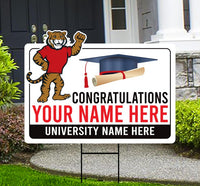 Personalized College Graduation Yard Sign 2025, College Logo Sign, Custom Graduate School College University Yard Sign with Metal H-Stake