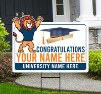 Personalized College Graduation Yard Sign 2025, College Logo Sign, Custom Graduate School College University Yard Sign with Metal H-Stake