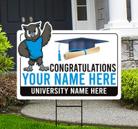 Personalized College Graduation Yard Sign 2025, College Logo Sign, Custom Graduate School College University Yard Sign with Metal H-Stake