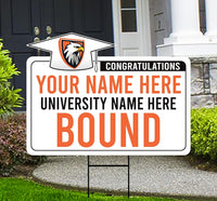 Personalized College Graduation Yard Sign 2025, College Logo Sign, Custom Graduate School College University Yard Sign with Metal H-Stake