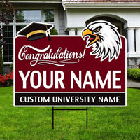 Personalized College Graduation Yard Sign 2025, College Logo Sign, Custom Graduate School College University Yard Sign with Metal H-Stake