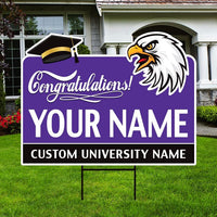 Personalized College Graduation Yard Sign 2025, College Logo Sign, Custom Graduate School College University Yard Sign with Metal H-Stake