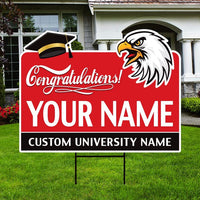 Personalized College Graduation Yard Sign 2025, College Logo Sign, Custom Graduate School College University Yard Sign with Metal H-Stake
