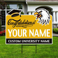 Personalized College Graduation Yard Sign 2025, College Logo Sign, Custom Graduate School College University Yard Sign with Metal H-Stake