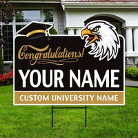 Personalized College Graduation Yard Sign 2025, College Logo Sign, Custom Graduate School College University Yard Sign with Metal H-Stake