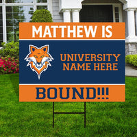 Personalized College Bound Future Yard Sign, College Logo Sign, Custom Graduate College University Bound Future Yard Sign with Metal H-Stake