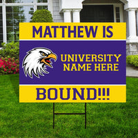 Personalized College Bound Future Yard Sign, College Logo Sign, Custom Graduate College University Bound Future Yard Sign with Metal H-Stake