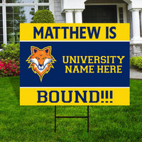 Personalized College Bound Future Yard Sign, College Logo Sign, Custom Graduate College University Bound Future Yard Sign with Metal H-Stake