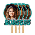 Custom Face Fans With Wooden Handle, Graduation Head, Grad Face Fans, Class of 2025 Head Fans, Graduation Faces on a Stick