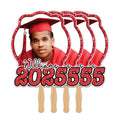 Custom Face Fans With Wooden Handle, Graduation Head, Grad Face Fans, Class of 2025 Head Fans, Graduation Faces on a Stick