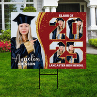 Personalized Graduation Yard Sign 2025 with Photo, 2025 Senior Grad Sign, Class of 2025, Custom Graduation 2025 Yard Sign with Metal H-Stake