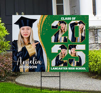 Personalized Graduation Yard Sign 2025 with Photo, 2025 Senior Grad Sign, Class of 2025, Custom Graduation 2025 Yard Sign with Metal H-Stake