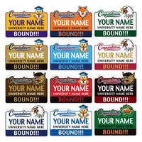 Personalized College Bound Future Yard Sign, College Logo Sign, Custom Graduate College University Bound Future Yard Sign with Metal H-Stake