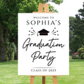 Graduation Party Welcome Sign, Minimalist Class of 2025 Foamcore, PVC, Acrylic, Polystyrene, Custom Graduation Party Decoration Board